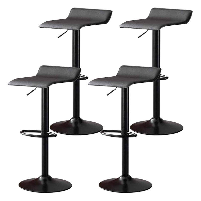 Modern Adjustable Swivel Bar Stool Footrest Low Back Faux Leather Bar Stool