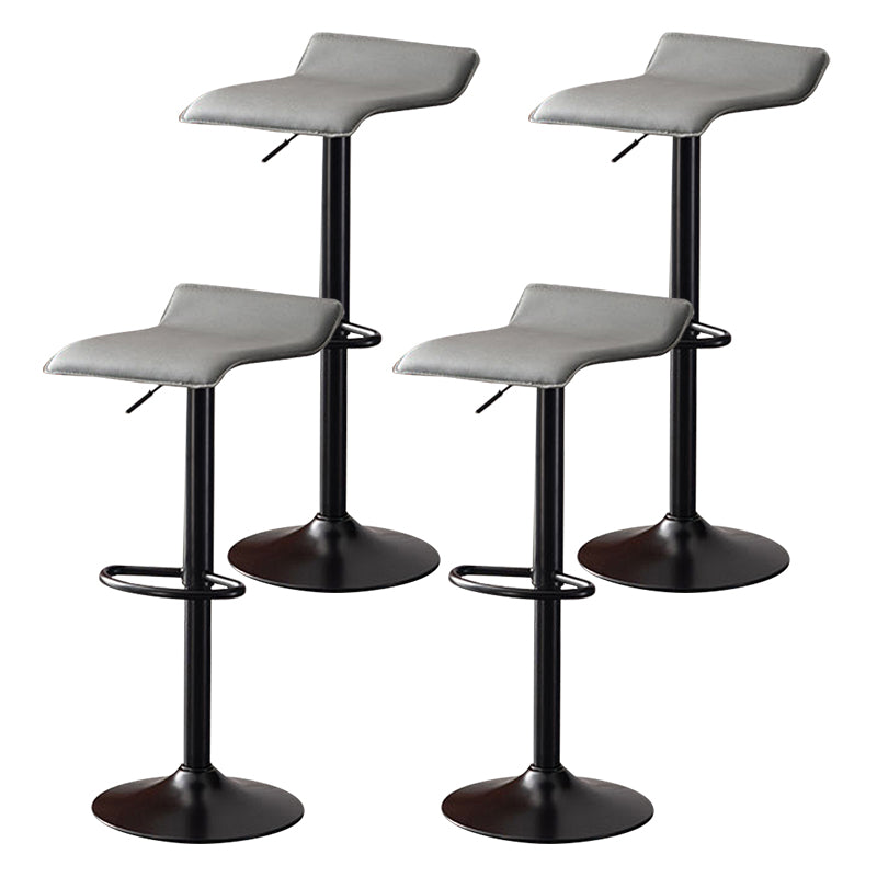 Modern Adjustable Swivel Bar Stool Footrest Low Back Faux Leather Bar Stool