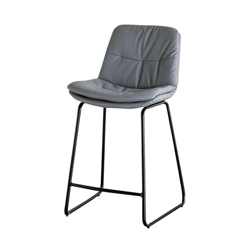 Modern PU Upholstery Bar Stool Low Back Arm-less Counter-height Indoor Stool
