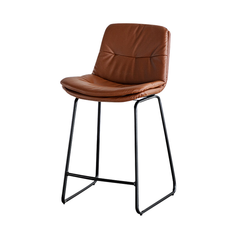 Modern PU Upholstery Bar Stool Low Back Arm-less Counter-height Indoor Stool