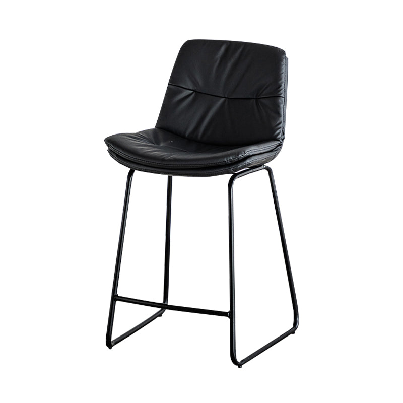 Modern PU Upholstery Bar Stool Low Back Arm-less Counter-height Indoor Stool
