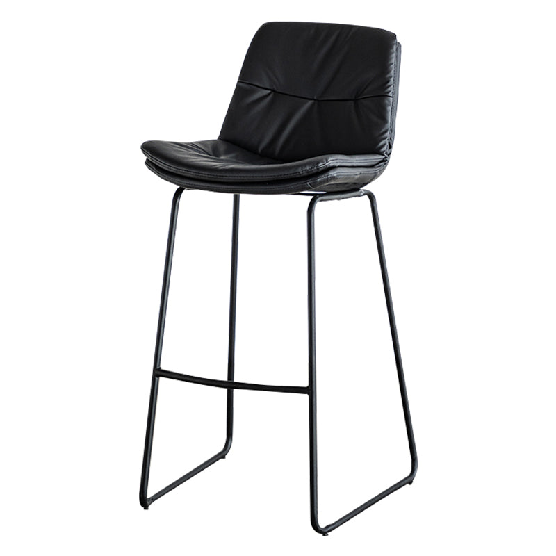 Modern PU Upholstery Bar Stool Low Back Arm-less Counter-height Indoor Stool