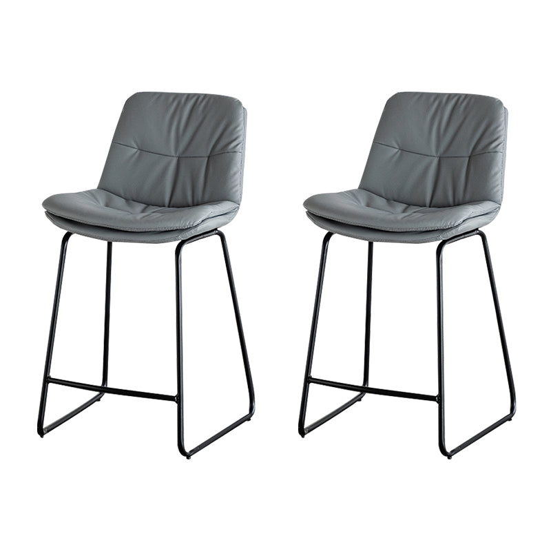 Modern PU Upholstery Bar Stool Low Back Arm-less Counter-height Indoor Stool
