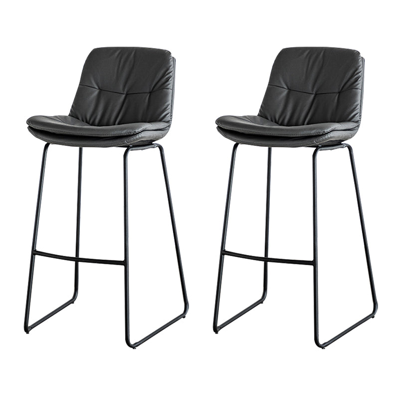 Modern PU Upholstery Bar Stool Low Back Arm-less Counter-height Indoor Stool