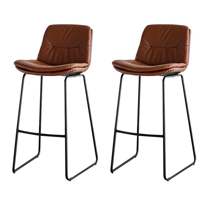 Modern PU Upholstery Bar Stool Low Back Arm-less Counter-height Indoor Stool