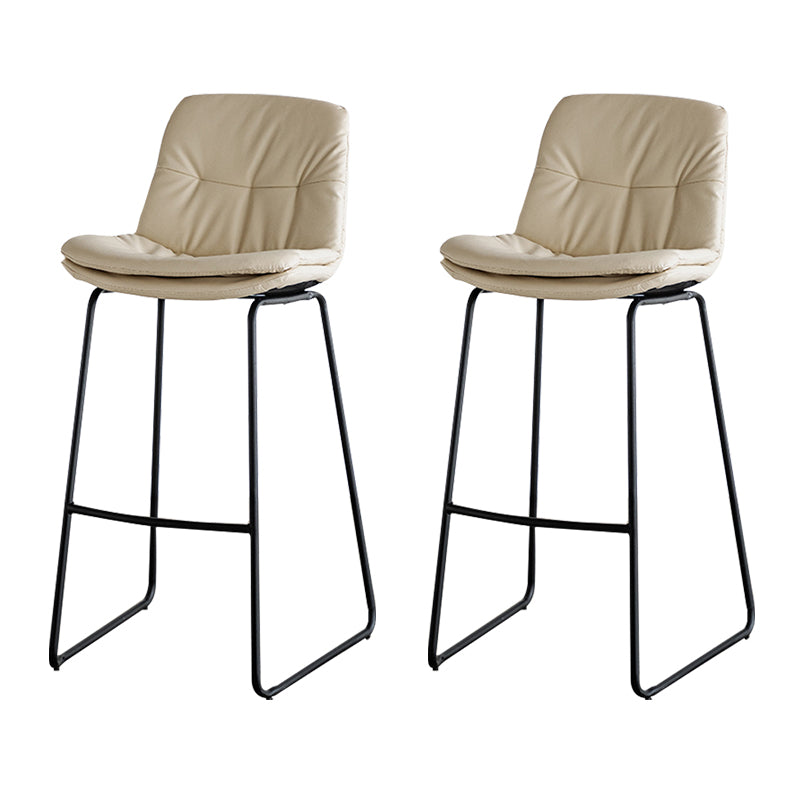 Modern PU Upholstery Bar Stool Low Back Arm-less Counter-height Indoor Stool