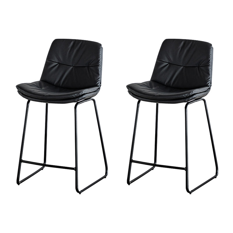 Modern PU Upholstery Bar Stool Low Back Arm-less Counter-height Indoor Stool