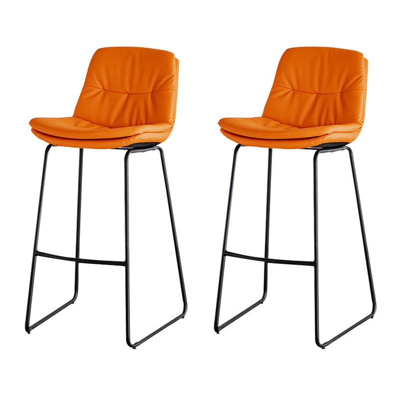 Modern PU Upholstery Bar Stool Low Back Arm-less Counter-height Indoor Stool