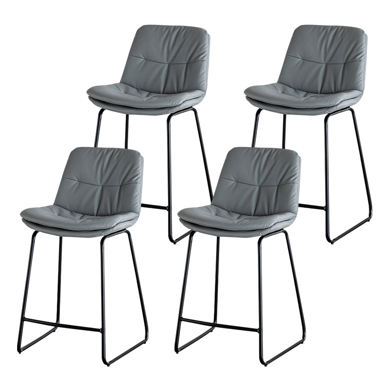 Modern PU Upholstery Bar Stool Low Back Arm-less Counter-height Indoor Stool