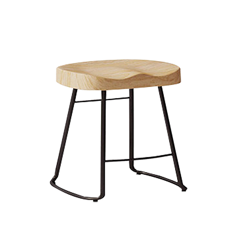 Sgabelli da bar moderni in legno senza schienale sgabello sedile contornato con gambe di ferro