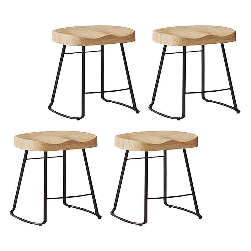 Sgabelli da bar moderni in legno senza schienale sgabello sedile contornato con gambe di ferro