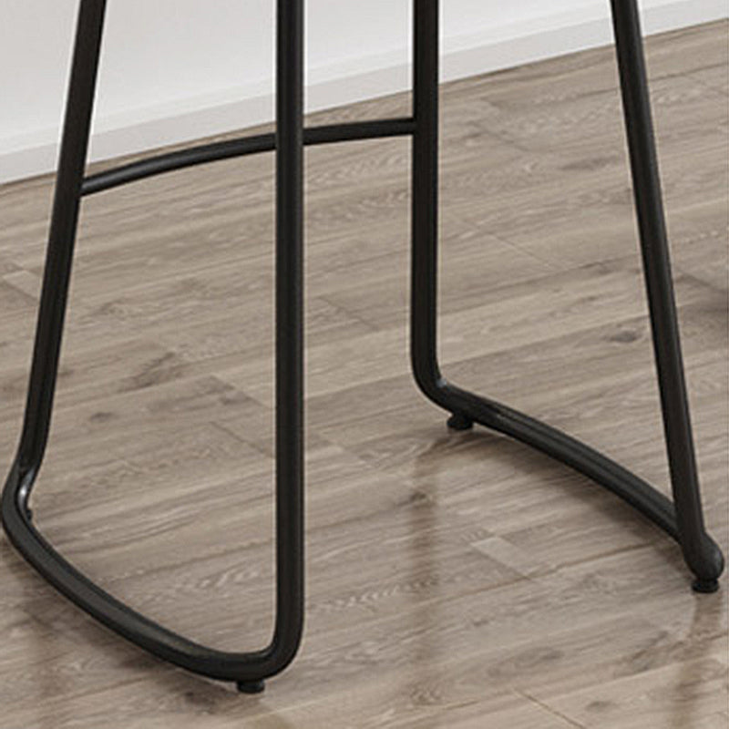 Sgabelli da bar moderni in legno senza schienale sgabello sedile contornato con gambe di ferro
