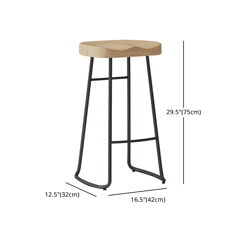 Sgabelli da bar moderni in legno senza schienale sgabello sedile contornato con gambe di ferro