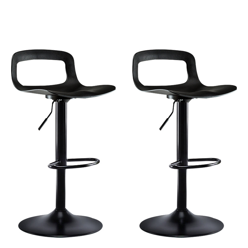 Modern Footrest Bar Stool Plastic Low Back Bucket Indoor Swivel Counter Stool