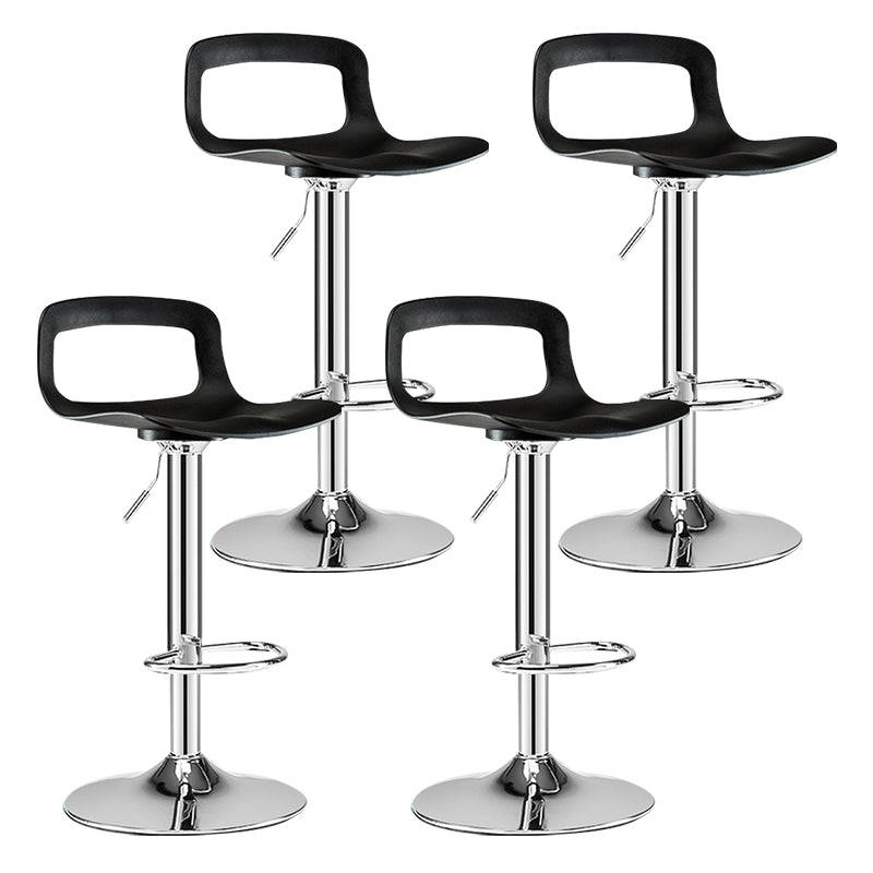 Modern Footrest Bar Stool Plastic Low Back Bucket Indoor Swivel Counter Stool