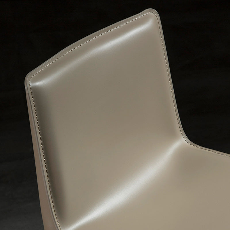 Coffee Shop Low Back Bar Stool Contemporary Leather Square Counter Chair