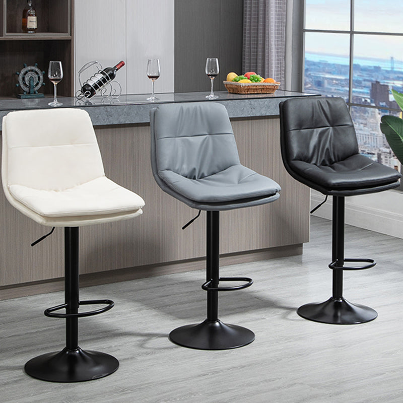Tabouret de bar en cuir moderne, seau pivotant, hauteur réglable, tabouret de comptoir à dossier complet
