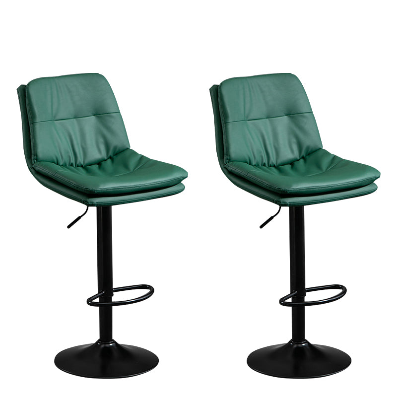 Moderne lederen barkruk swivel bucket verstelbare hoogte Volledige achterkant van de achterste kruk