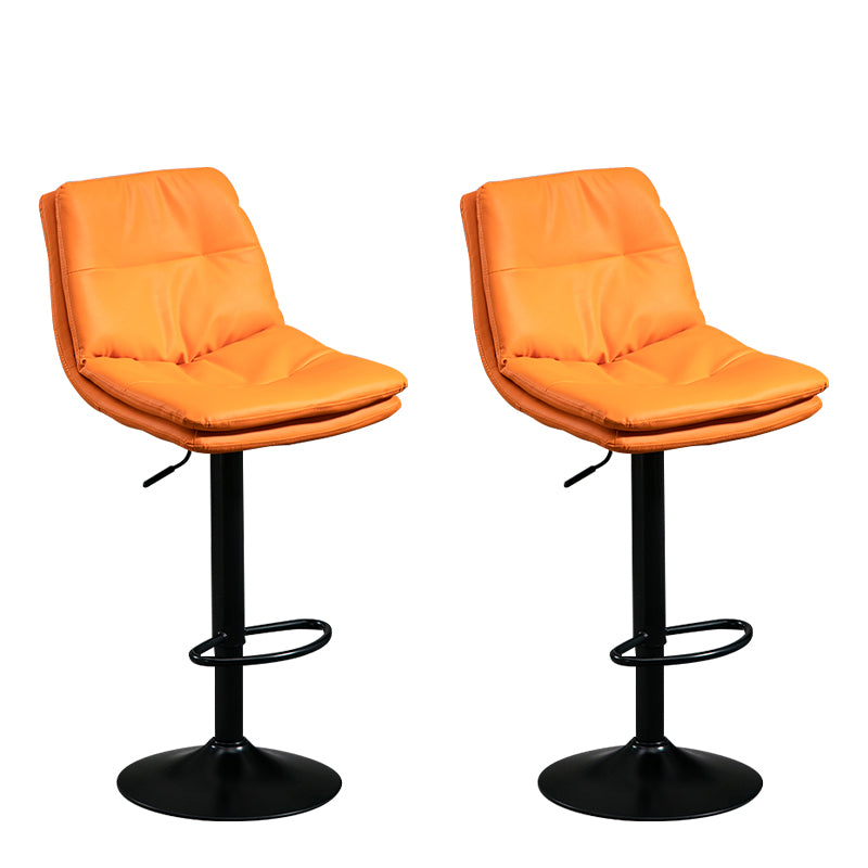 Moderne lederen barkruk swivel bucket verstelbare hoogte Volledige achterkant van de achterste kruk