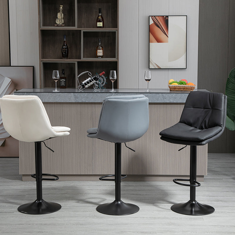 Moderne lederen barkruk swivel bucket verstelbare hoogte Volledige achterkant van de achterste kruk