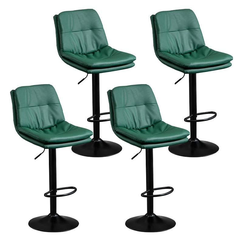 Moderne lederen barkruk swivel bucket verstelbare hoogte Volledige achterkant van de achterste kruk