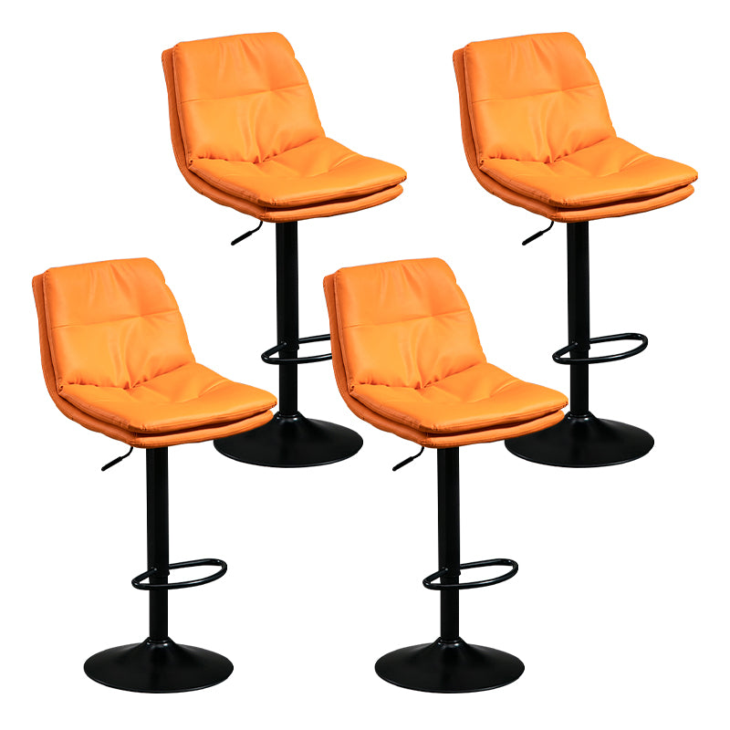 Moderne lederen barkruk swivel bucket verstelbare hoogte Volledige achterkant van de achterste kruk