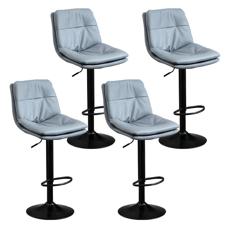 Moderne lederen barkruk swivel bucket verstelbare hoogte Volledige achterkant van de achterste kruk