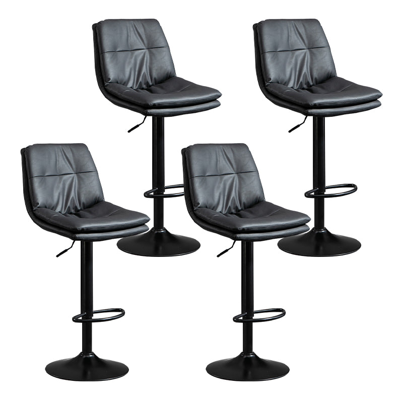 Moderne lederen barkruk swivel bucket verstelbare hoogte Volledige achterkant van de achterste kruk