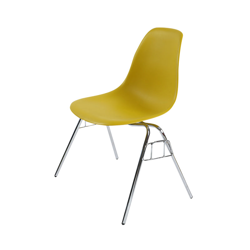 Sedia da pranzo in metallo moderno sedia senza bracciole sedia da pranzo in plastica per uso del ristorante