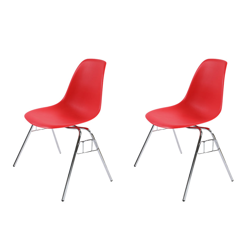 Sedia da pranzo in metallo moderno sedia senza bracciole sedia da pranzo in plastica per uso del ristorante