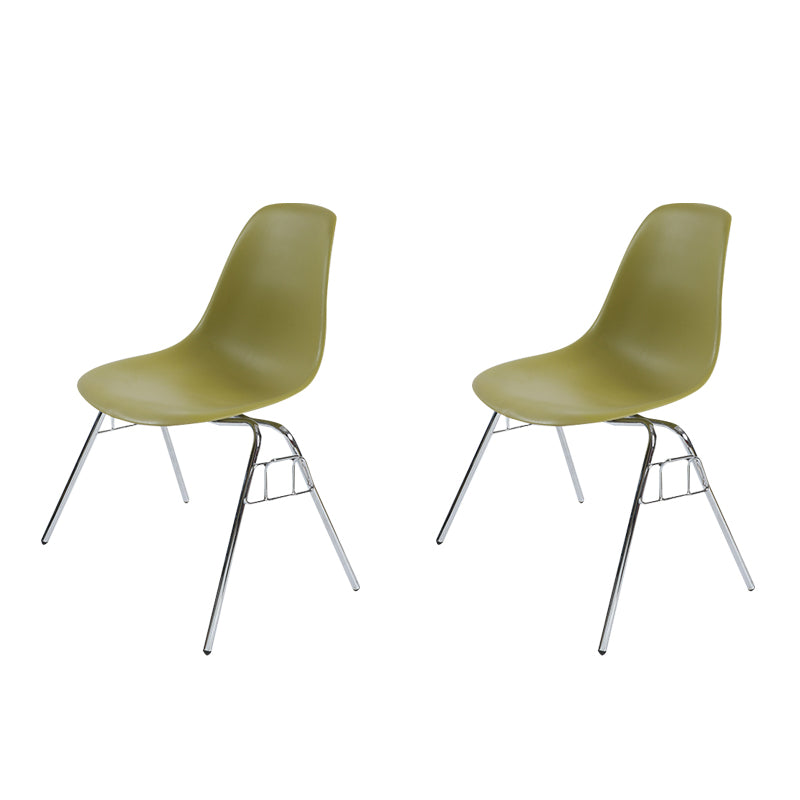 Sedia da pranzo in metallo moderno sedia senza bracciole sedia da pranzo in plastica per uso del ristorante