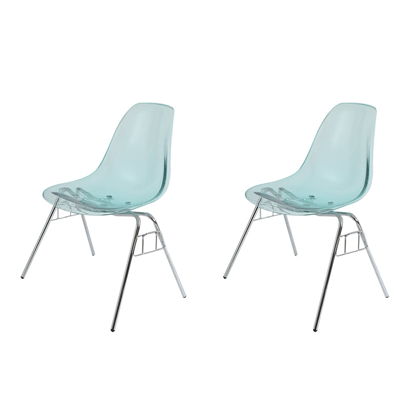 Sedia da pranzo in metallo moderno sedia senza bracciole sedia da pranzo in plastica per uso del ristorante