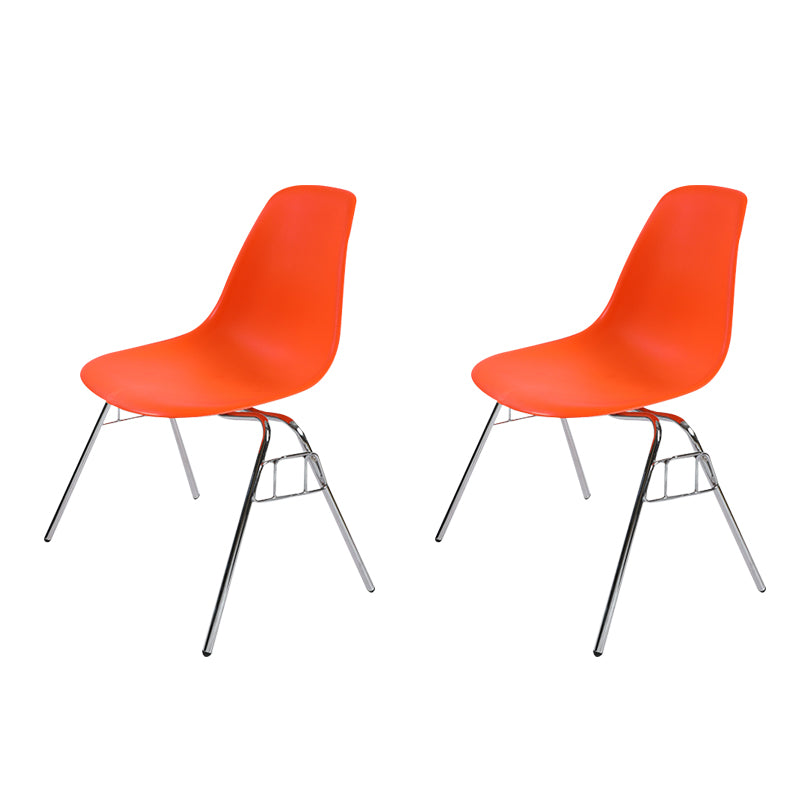 Sedia da pranzo in metallo moderno sedia senza bracciole sedia da pranzo in plastica per uso del ristorante