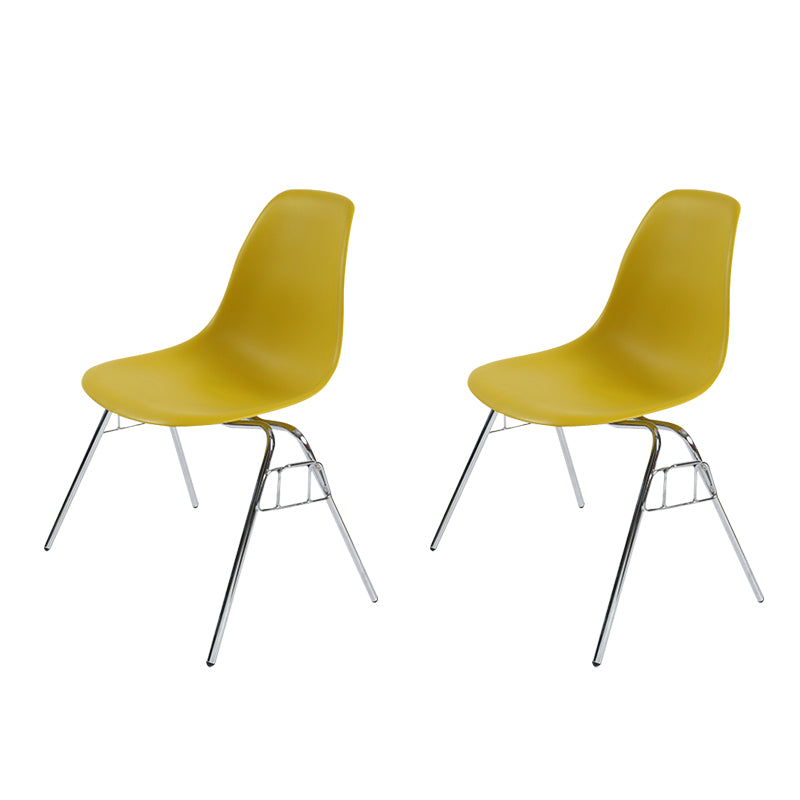 Sedia da pranzo in metallo moderno sedia senza bracciole sedia da pranzo in plastica per uso del ristorante