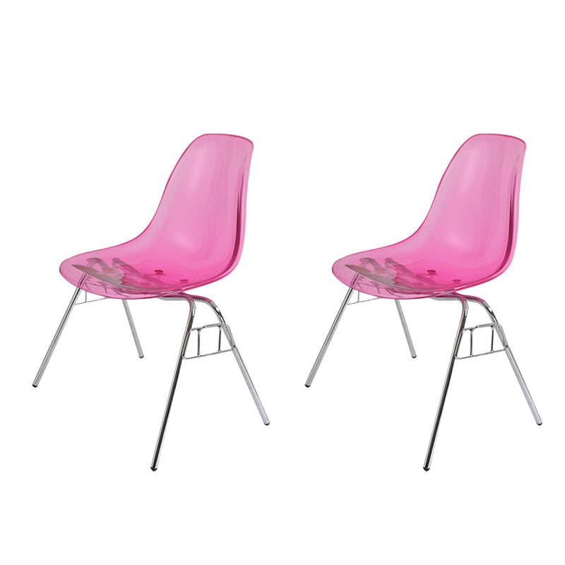 Sedia da pranzo in metallo moderno sedia senza bracciole sedia da pranzo in plastica per uso del ristorante