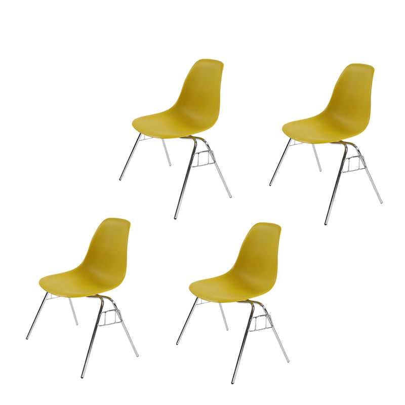 Sedia da pranzo in metallo moderno sedia senza bracciole sedia da pranzo in plastica per uso del ristorante