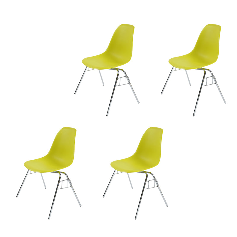 Sedia da pranzo in metallo moderno sedia senza bracciole sedia da pranzo in plastica per uso del ristorante