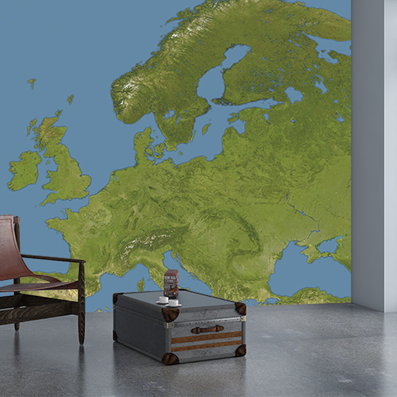 Contemporary Map Murals Mildew Resistant Wall Murals for Bedroom