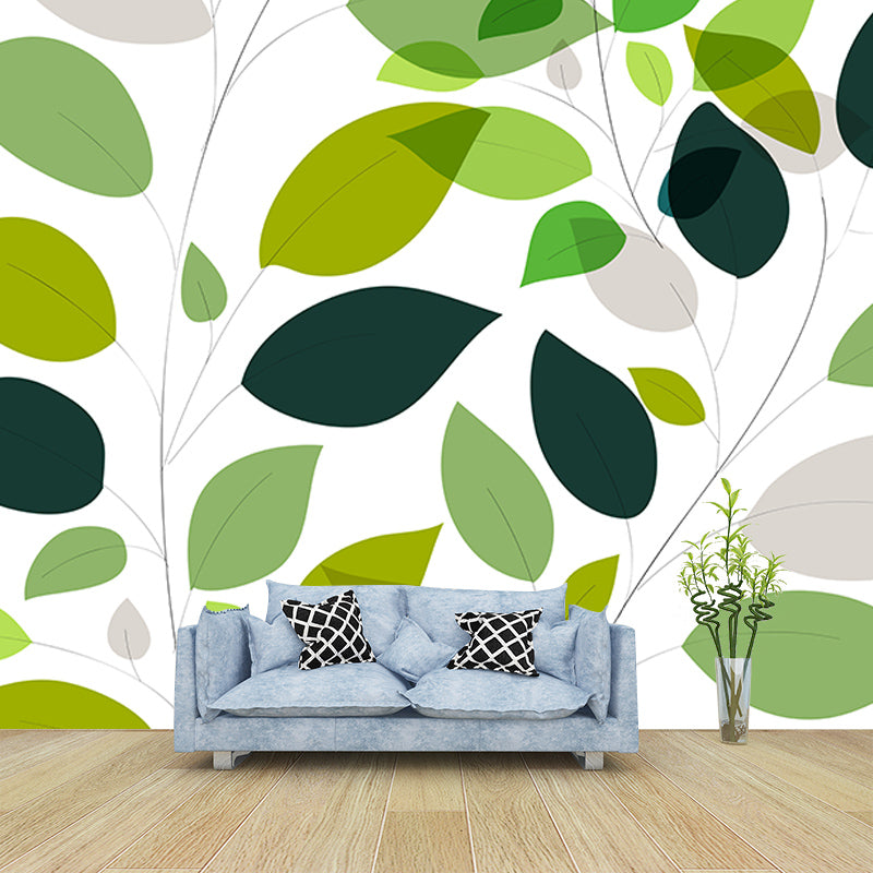 Environment Friendly Mural Tropical Plants Decorative Mildew Resistant Wall Art