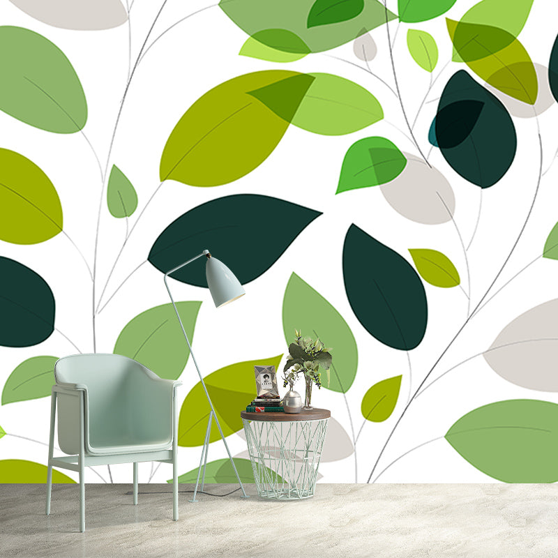 Environment Friendly Mural Tropical Plants Decorative Mildew Resistant Wall Art