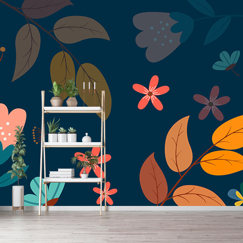 Sleeping Room Wall Mural Tropical Plants Decorative Eco-friendly Wall Covering