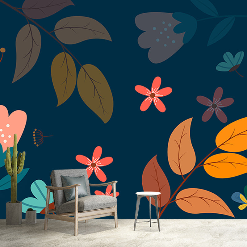 Sleeping Room Wall Mural Tropical Plants Decorative Eco-friendly Wall Covering