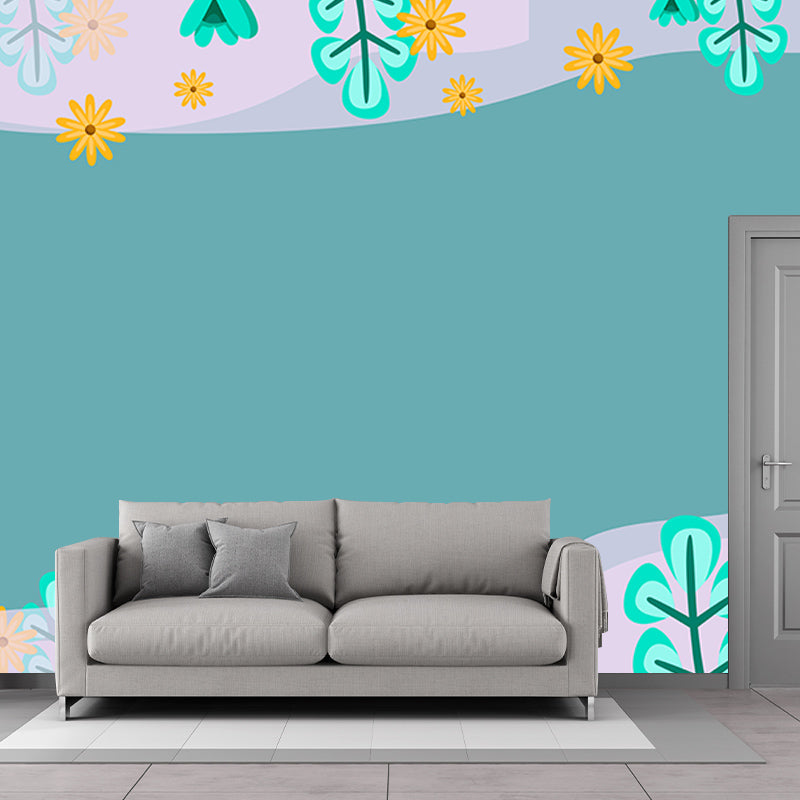 Sleeping Room Wall Mural Tropical Plants Decorative Eco-friendly Wall Covering