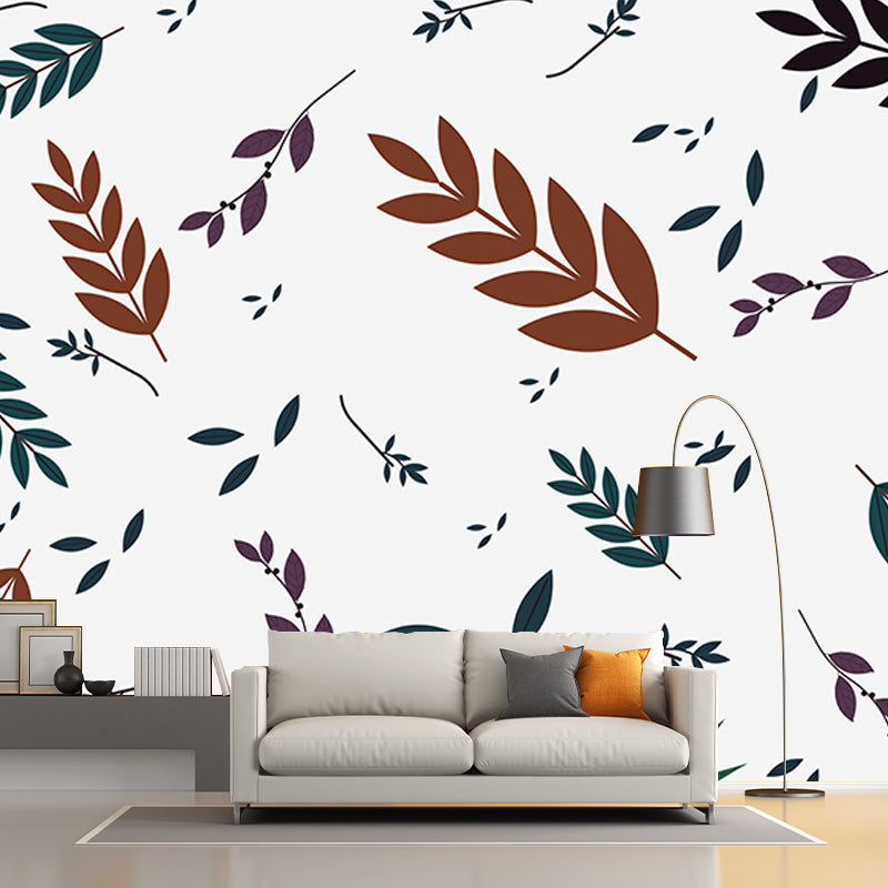 Living Room Wall Mural Tropical Plants Decorative Eco-friendly Wall Art
