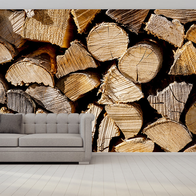 Light Color Wood Texture Mural Industrial Decorative Eco-friendly Wall Art