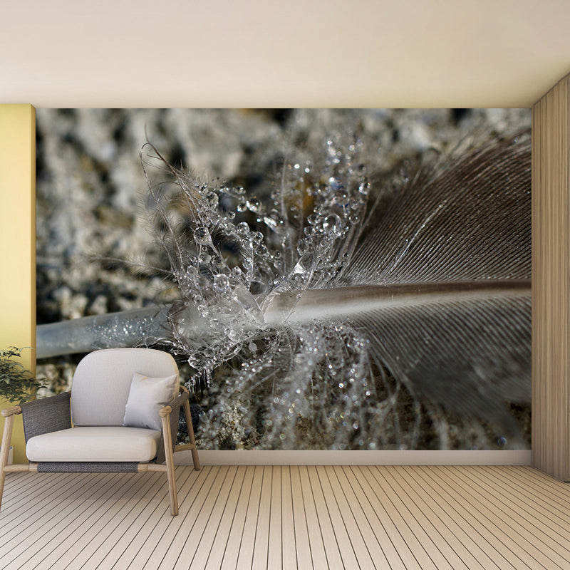 Bright Color Feather Wall Mural Wallpaper Modern Mildew Resistant Wall Decor