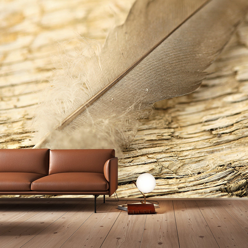 Bright Color Feather Wall Mural Wallpaper Modern Mildew Resistant Wall Decor