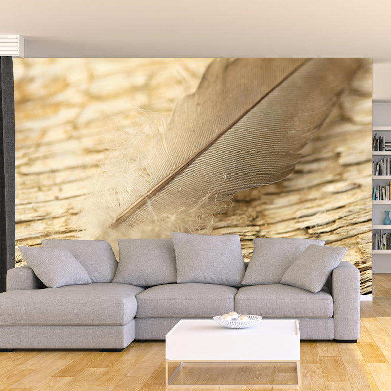 Bright Color Feather Wall Mural Wallpaper Modern Mildew Resistant Wall Decor