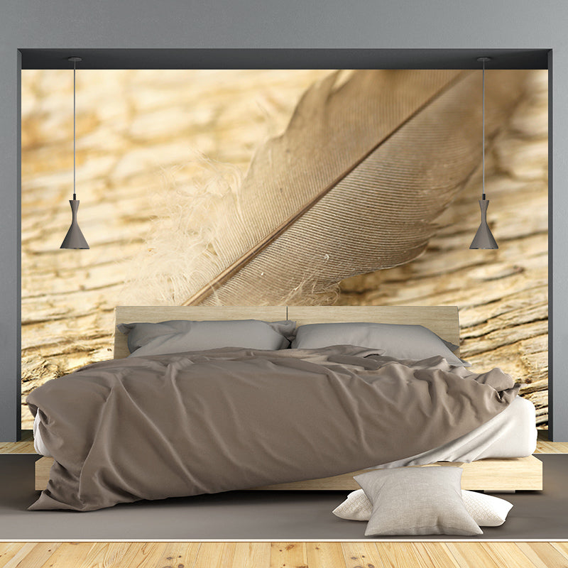 Bright Color Feather Wall Mural Wallpaper Modern Mildew Resistant Wall Decor