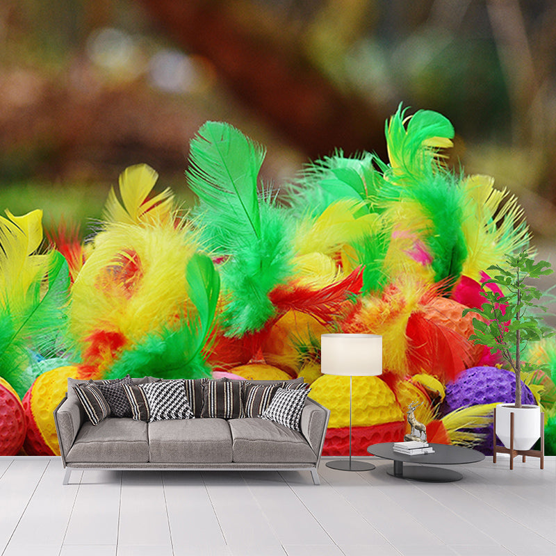 Mildew Resistant Wall Mural Wallpaper Modern Bird Feather Wall Decor